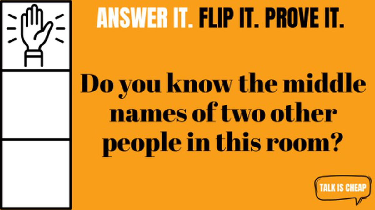 Talk is Cheap: Answer it. Flip it. Prove it. image number null
